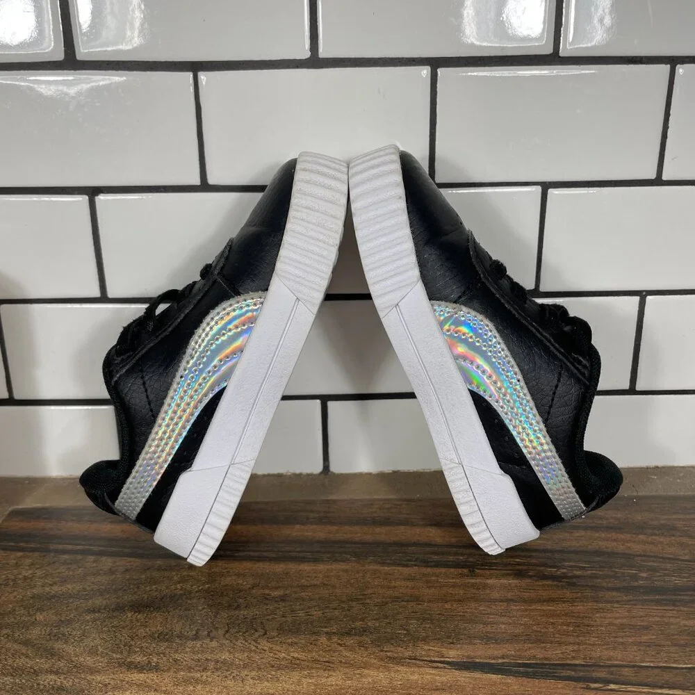 Puma Carina Rainbow AC Toddler Boys Size 8C Shoes Black Slip On Sneakers